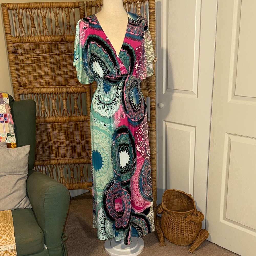Milano Multicolor Paisley Maxi Dress